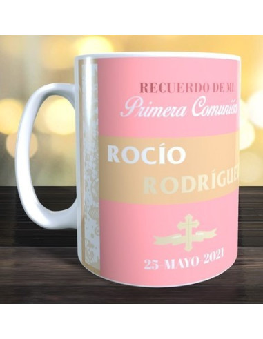 Taza primera comunión con foto (niña)