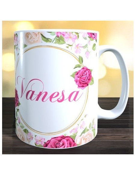 Tazas florales con nombre