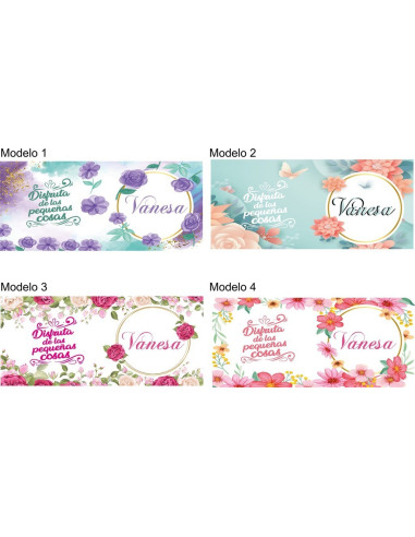 Tazas florales con nombre