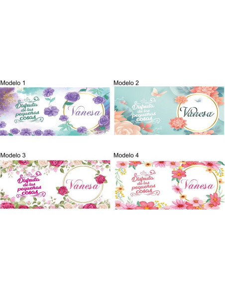 Tazas florales con nombre