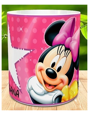 Taza Minnie Mouse con foto y nombre
