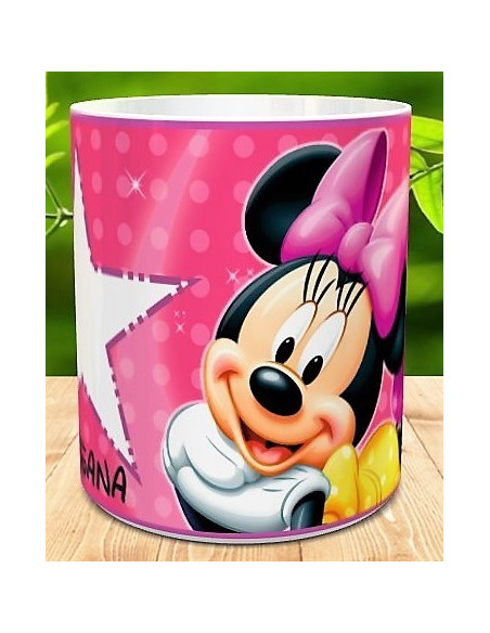 Taza Minnie Mouse con foto y nombre