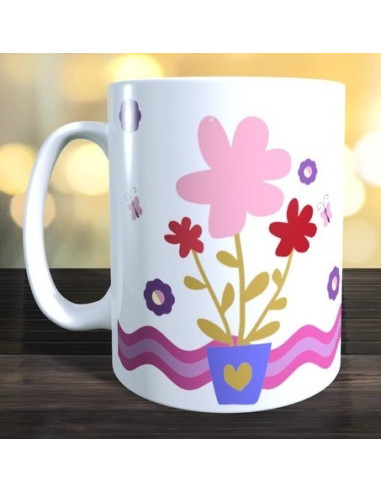 Taza Nombre flores tiesto