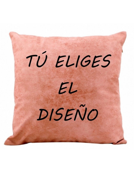 Cojín tacto cuero personalizado (tono rosa)