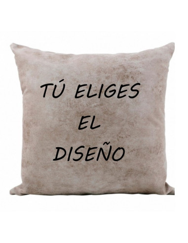Cojín tacto cuero personalizado (tono caqui)