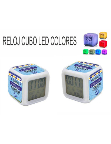 Reloj despertador con luz de colores