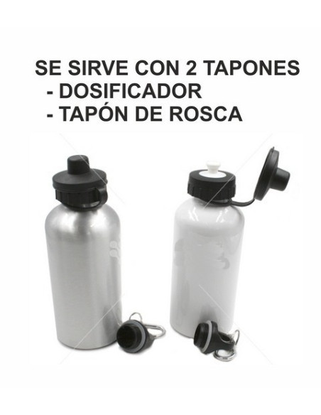 Cantimplora de aluminio con 2 tapones