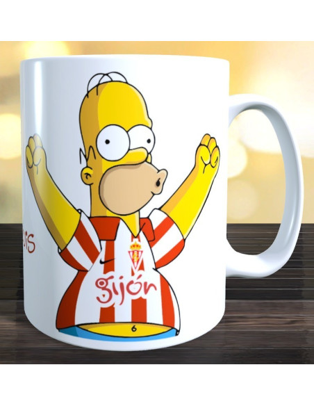 Taza Sporting Gijón Hommer Simpson