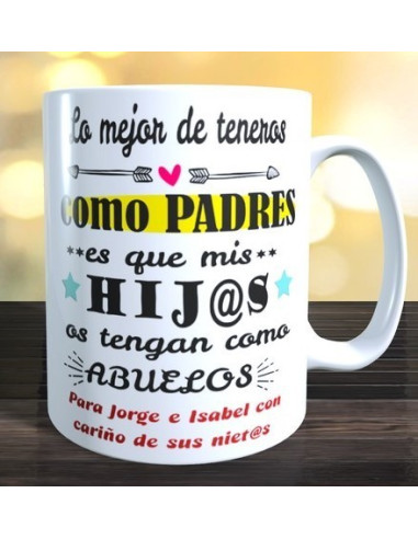 Taza lo mejor de teneros como padres
