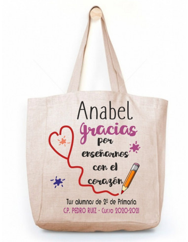 Bolso REGALO PROFE enseñarnos a crecer