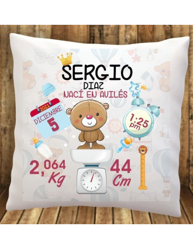 Cojín regalo nacimiento
