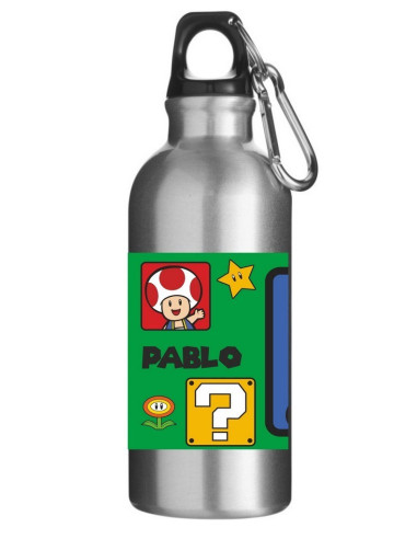 Cantimplora personalizada de aluminio MARIO Y LUIGI