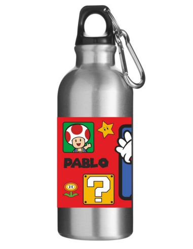 Cantimplora personalizada de aluminio MARIO Y LUIGI
