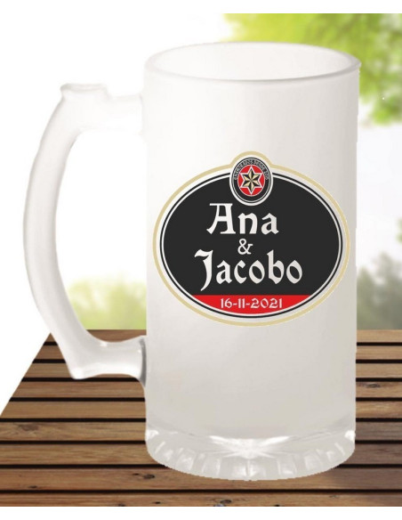 Jarra cerveza ESTRELLA GALICIA novios