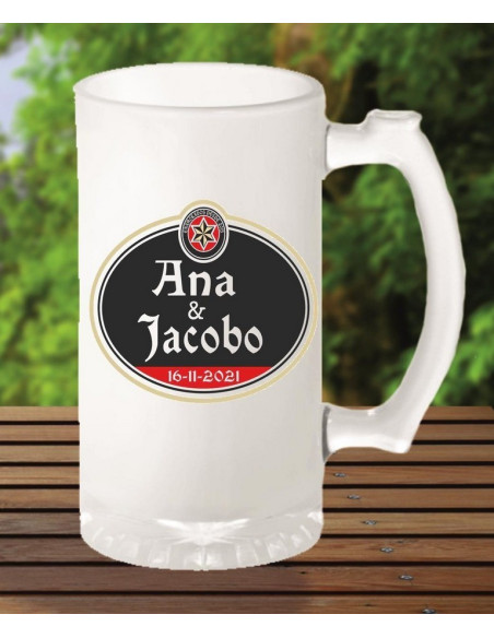 Jarra cerveza ESTRELLA GALICIA novios