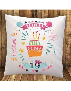 Cojín feliz cumpleaños