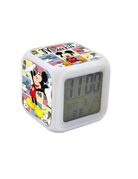 Reloj despertador MICKEY con luz de colores