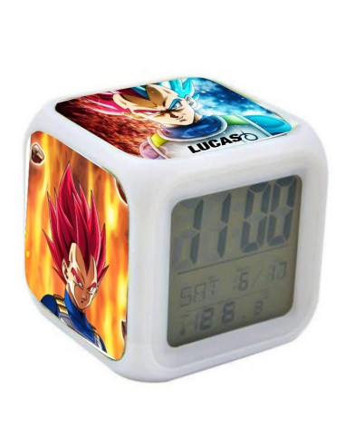 Reloj despertador VEGETA con luz de colores