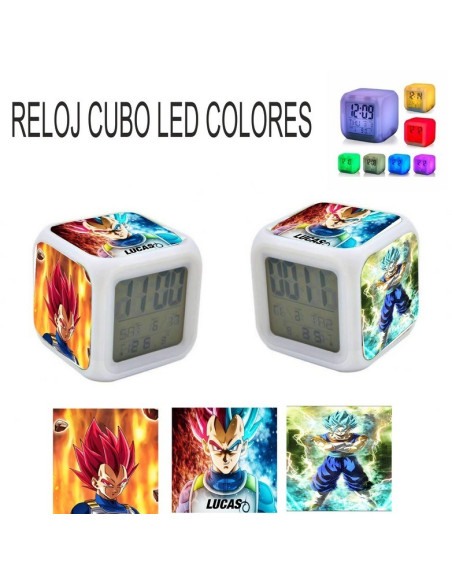 Reloj despertador VEGETA con luz de colores