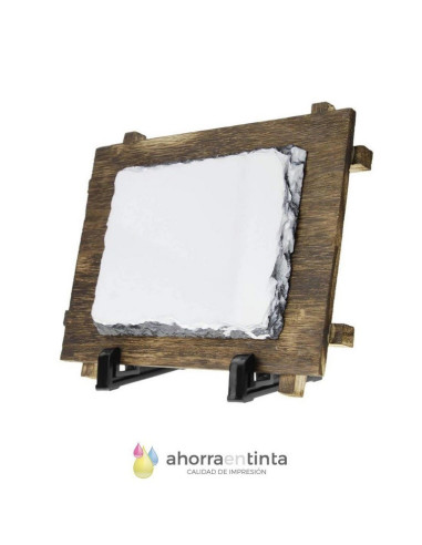 Portafotos de pizarra y madera envejecida