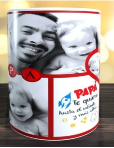 Taza collage PAPÁ (6 fotos) 2