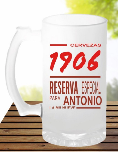 Jarra cerveza 1906 personalizada