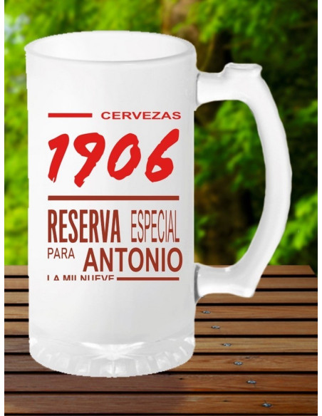 Jarra cerveza 1906 personalizada