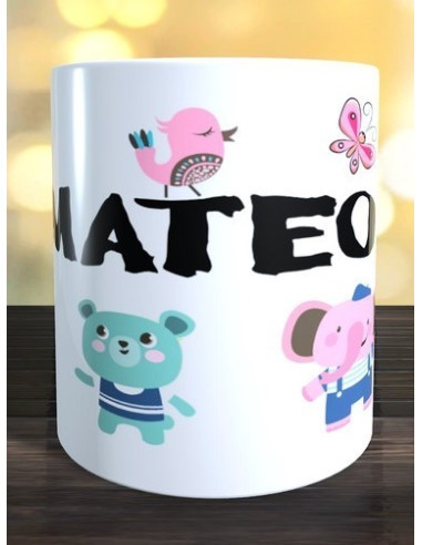 Taza infantil animales