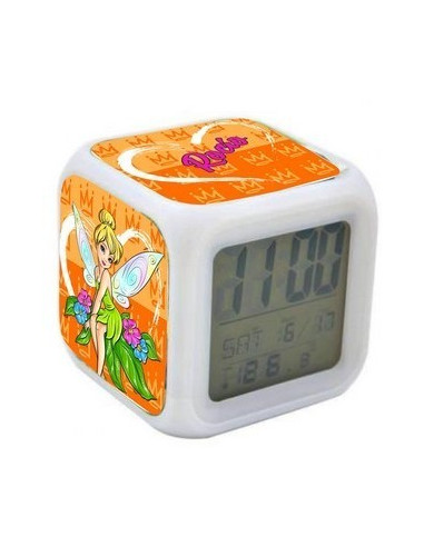 Reloj despertador CAMPANILLA con luz de colores