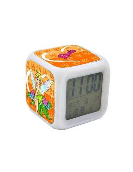 Reloj despertador CAMPANILLA con luz de colores