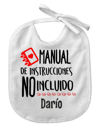 Babero manual de instrucciones no incluido