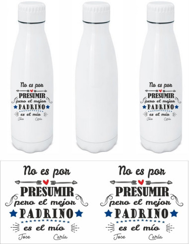Botella personalizada padrino