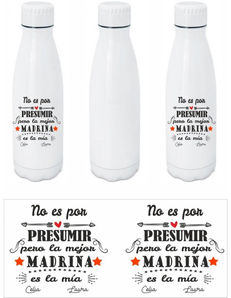 Botella personalizada madrina