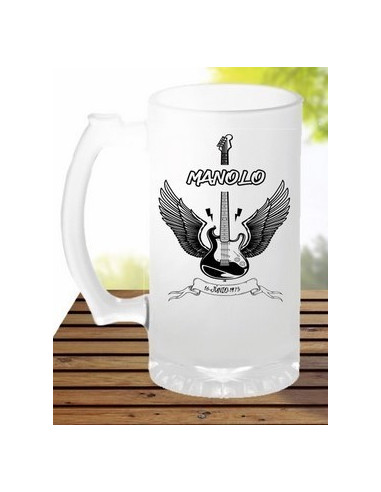 Jarra cerveza ROCK AND ROLL