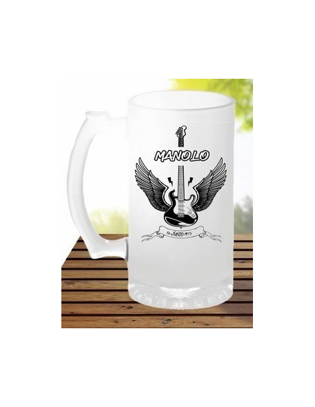 Jarra cerveza ROCK AND ROLL