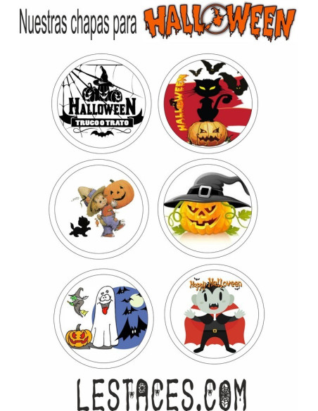 Pack chapas 58mm Halloween