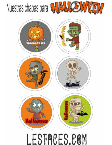 Pack chapas 58mm Halloween