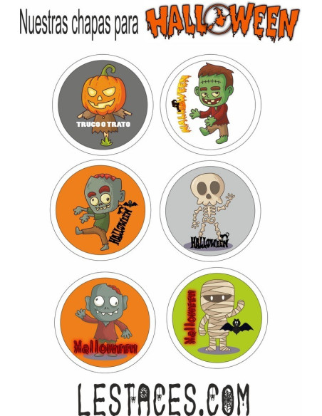 Pack chapas 58mm Halloween