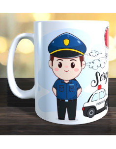 Taza chico policía