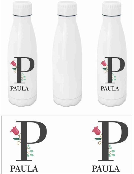 Botella personalizada con inicial y nombre