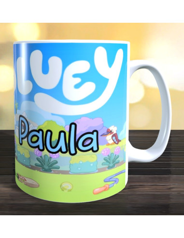 Taza Bluey personalizada con nombre