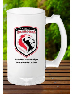 Jarra cerveza regalo entrenador Hockey Linea (con escudo)