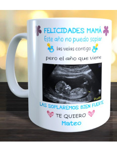 Taza cumple mama ecografía bebe