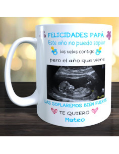 Taza cumple papá ecografía bebe