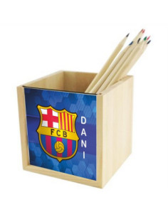 PACK Portalápices madera FC Barcelona + Alfombrilla 2