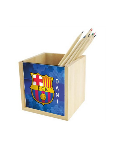 PACK Portalápices madera FC Barcelona + Alfombrilla
