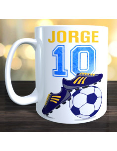 Taza futbol - numero y nombre