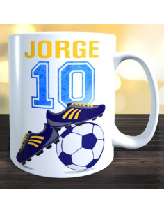 Taza futbol - numero y nombre 2
