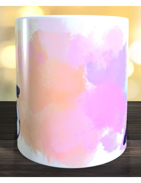 Taza futbol - numero y nombre fondo multicolor