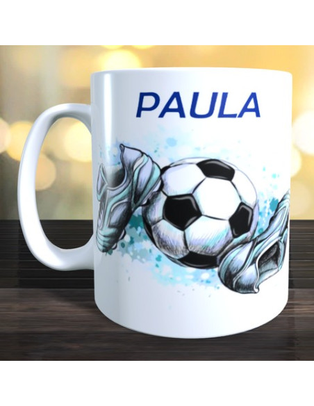Taza futbol con nombre